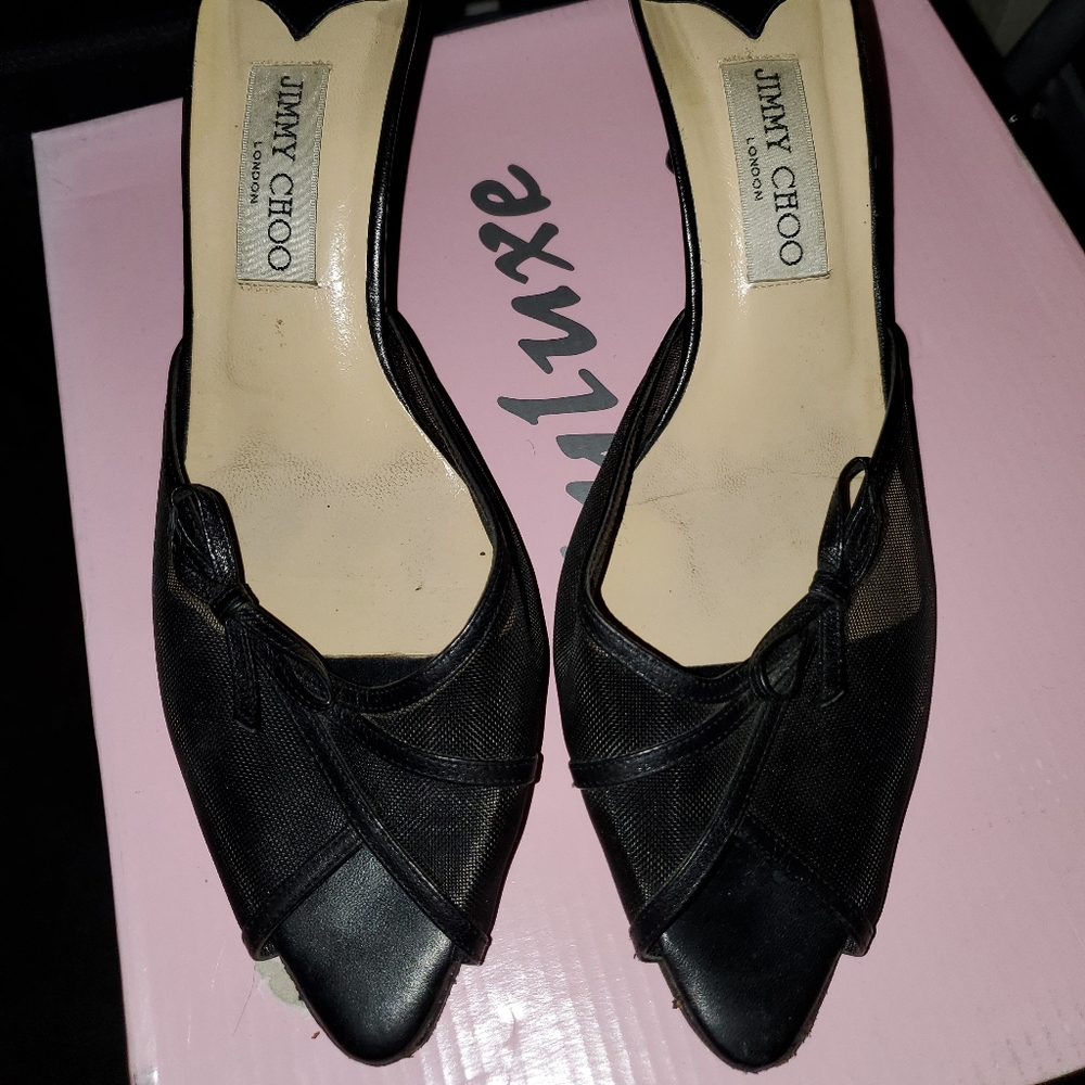 Black Jimmy Choo slingback heels